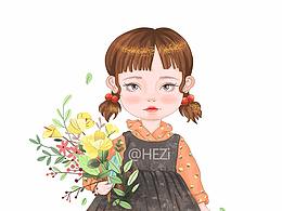 欧风儿童插画
