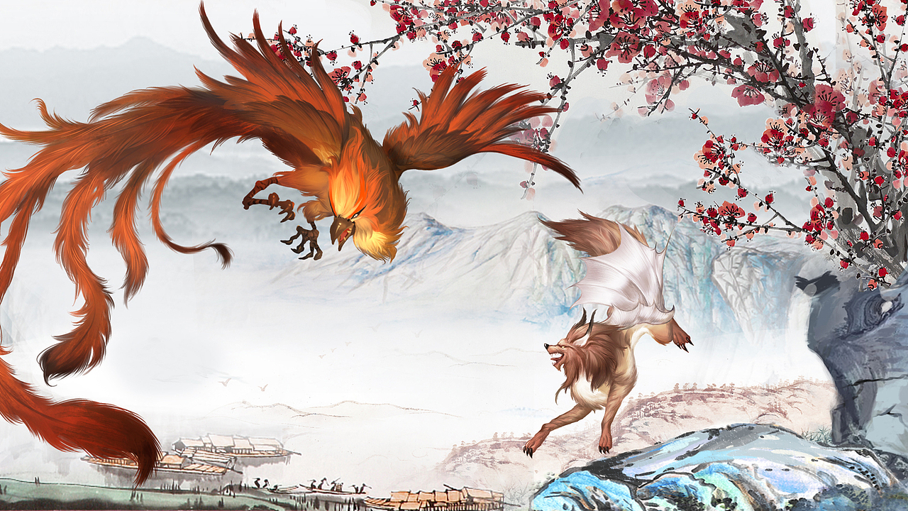 山海经（图ZMjAzNTg5Mzky） - 商业插画 - 站酷设计师BlingYIN原创素材 - 站酷ZCOOL