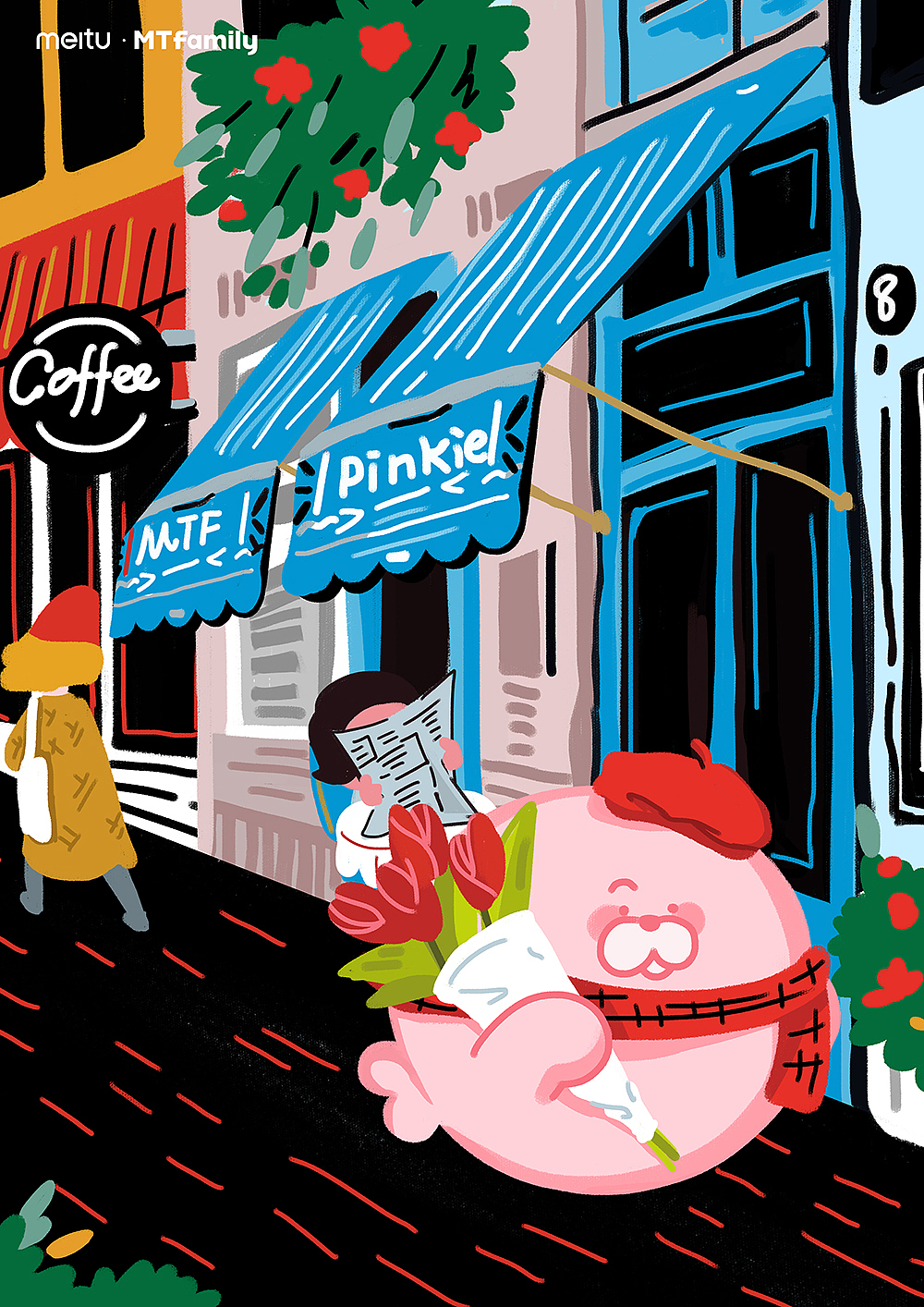 买了一束鲜花，度过了一个悠闲的下午