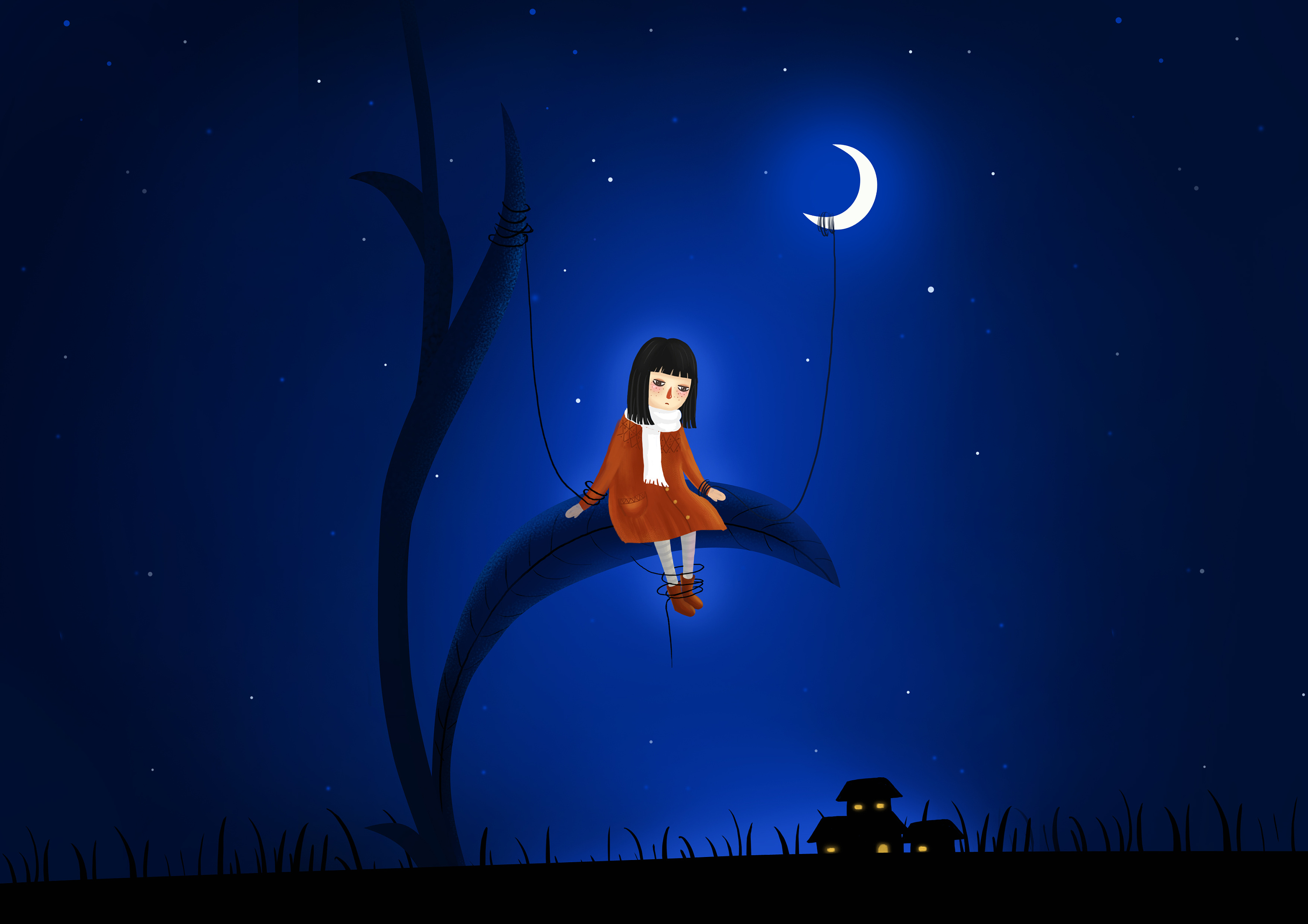 插图——夜晚星空系列|插画|商业插画|709a工作室 - 原创作品 - 站酷