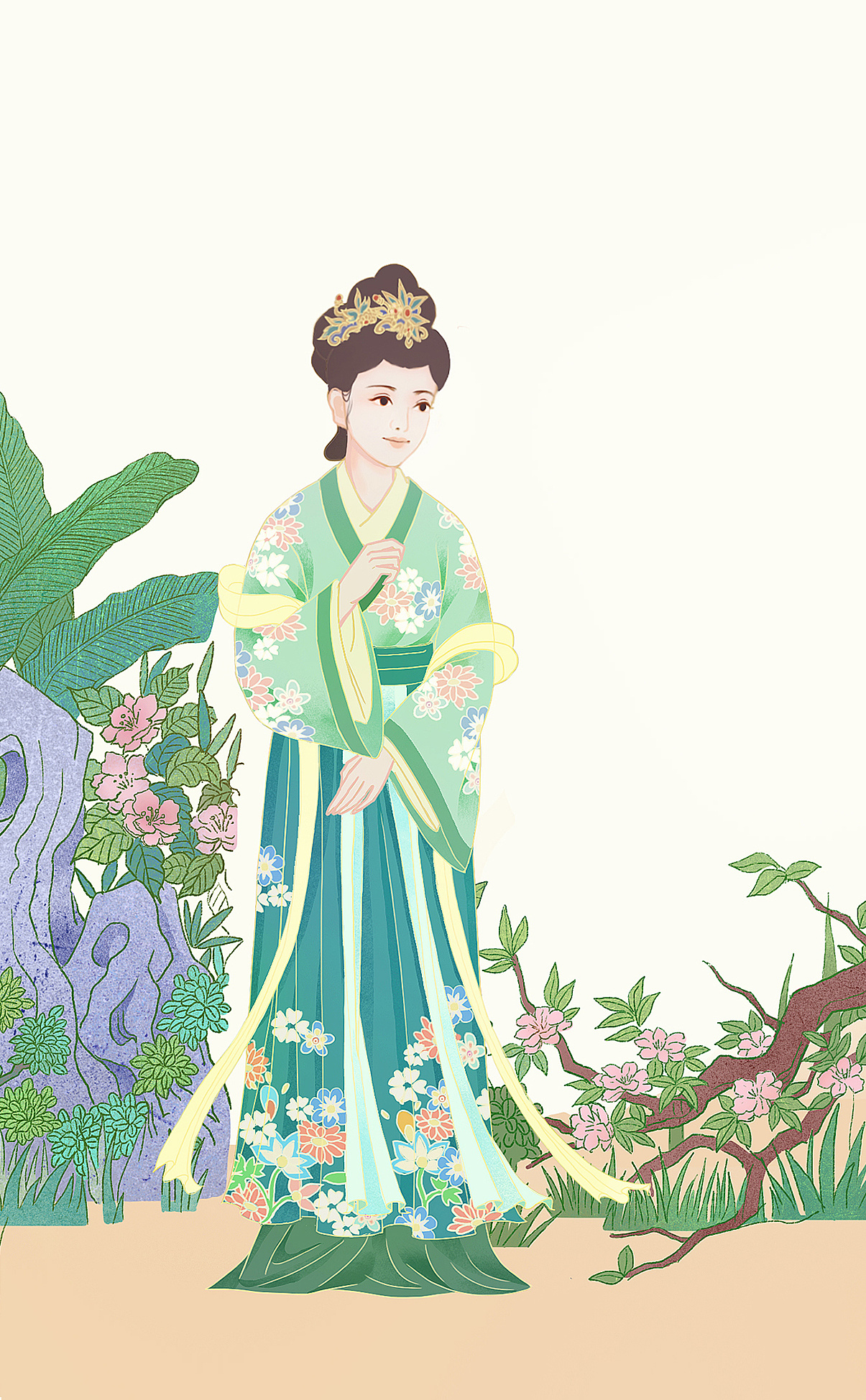 去年画的一套古风仕女图|插画|商业插画|鹿子子子 - 原创作品 - 站酷