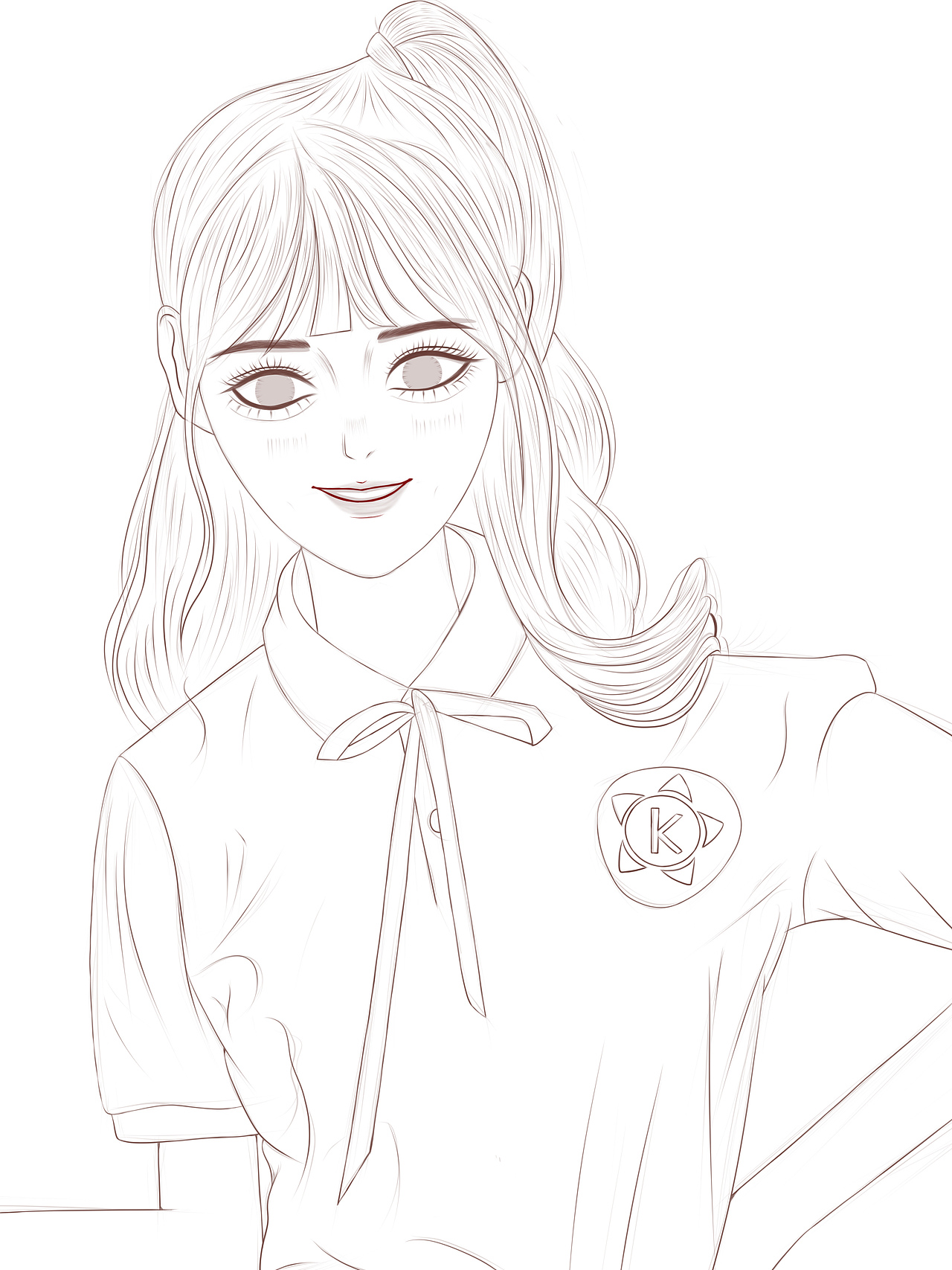 兔子牙人物手绘插画