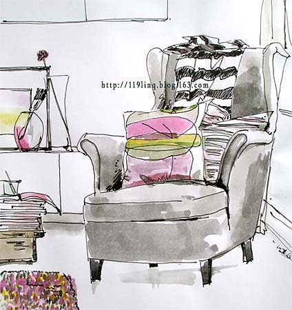 家居水彩插画(一)