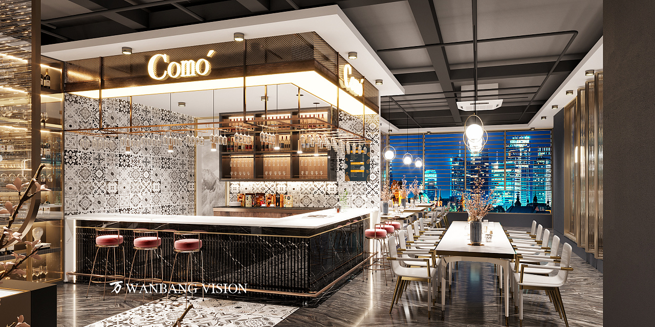 轻奢工装餐厅,轻奢餐厅,工装餐厅,餐厅|空间|酒店餐饮设计|万邦高端