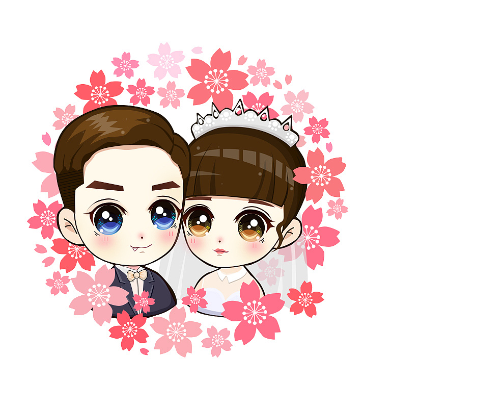 自己的卡通婚纱照