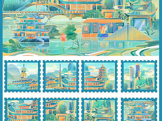 礼遇湖南插画文创设计