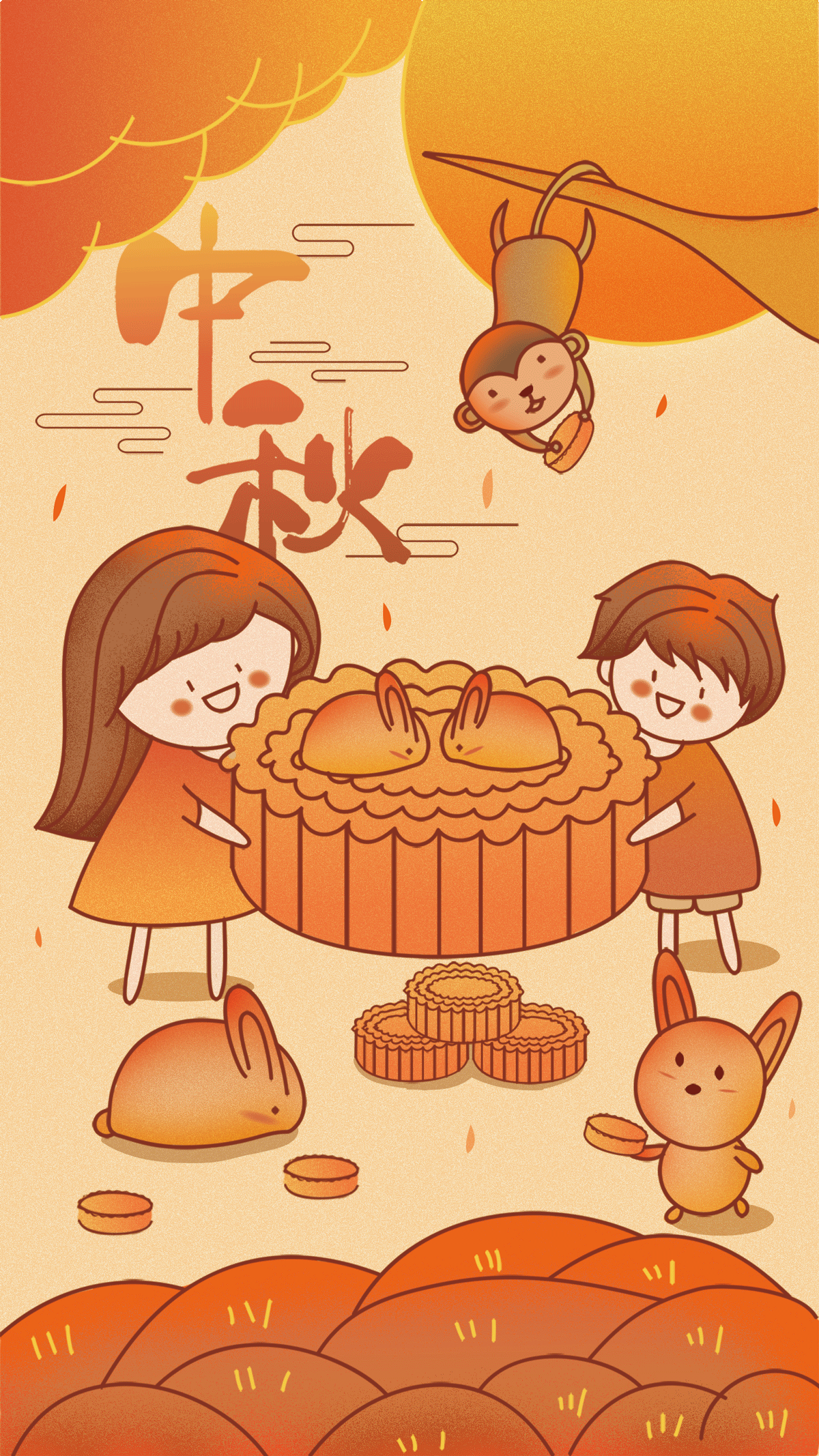 中秋海報（圖ZMTc1MTM5MTI4） - 商業(yè)插畫 - 站酷設計師玖貓設計原創(chuàng)素材 - 站酷ZCOOL