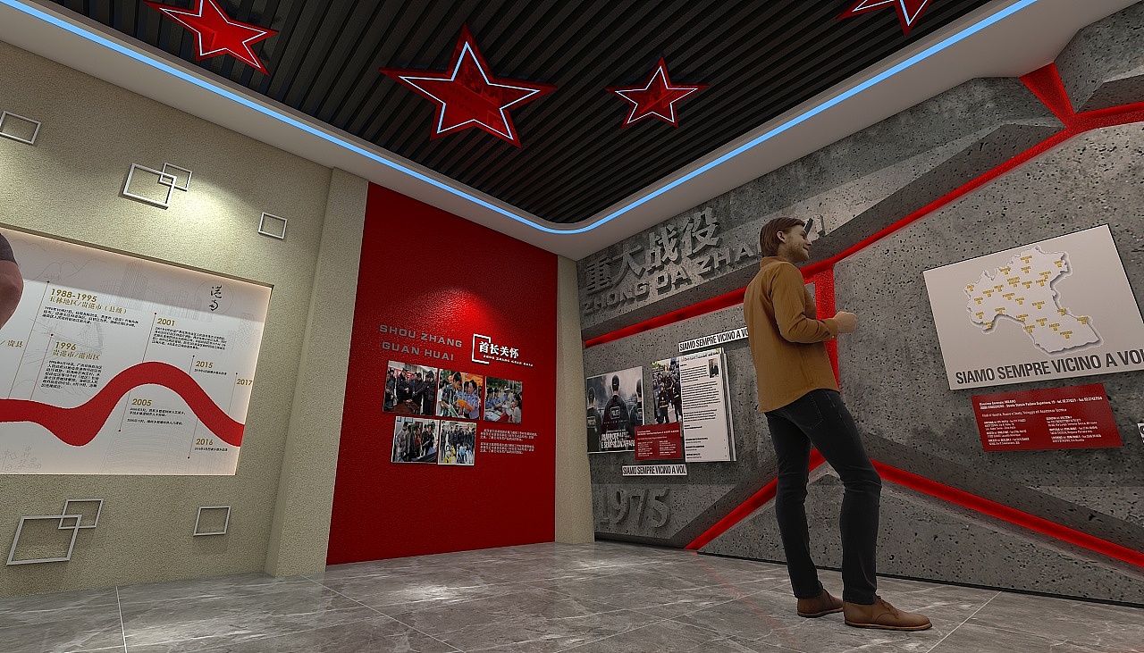 党建 消防馆 廉政 文化墙 展厅 3D效果图 文化馆博物馆（图ZMTY0MTY3ODg0） - 其他三维 - 站酷设计师3D设计联系我原创素材 - 站酷ZCOOL