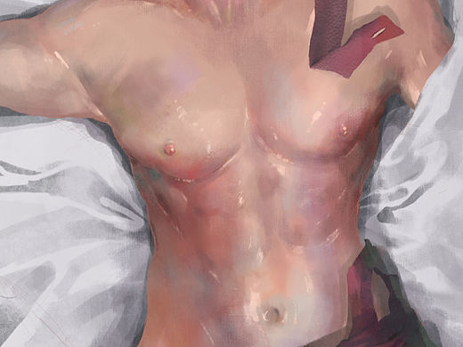 男青年上半身肌肉练习
