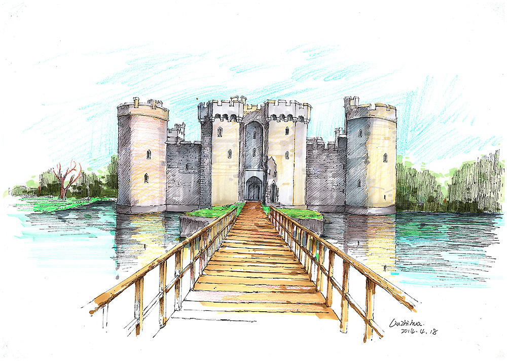 手绘欧洲古堡_东喜造物-站酷zcool