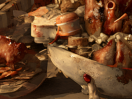 #站酷梦笔#荒诞的肉饼世界 肉来源有些暗黑了