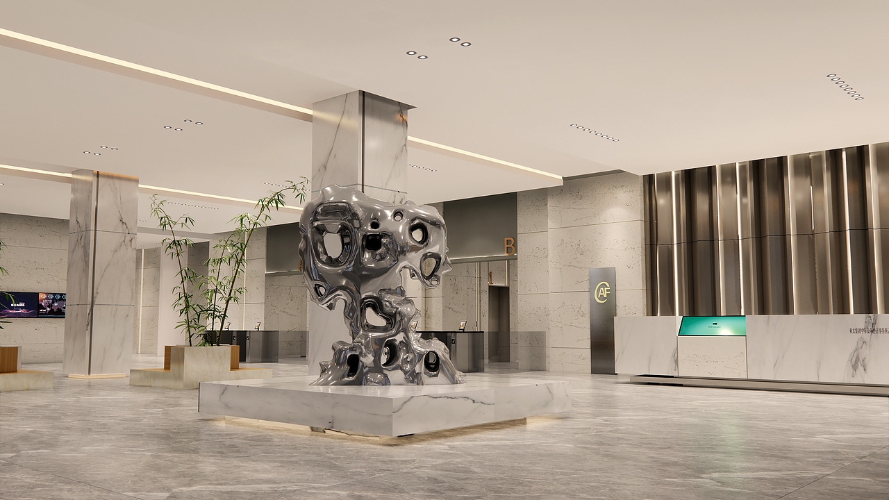 办公大楼一层入口设计（图ZMjE3ODM5MzIw） - 家装设计 - 站酷设计师Raop原创素材 - 站酷ZCOOL