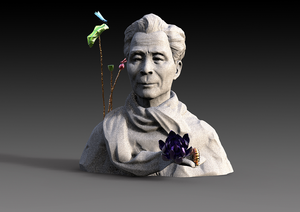 吴冠中诞辰100周年3D建模塑像纪念（图ZMTkyNzQ5ODQ0） - 人物/生物 - 站酷设计师昭旭建模原创素材 - 站酷ZCOOL