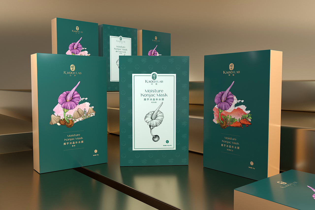 一款面膜的包装 效果,建模渲染