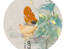 一组比较诗意的原创国风小品插画