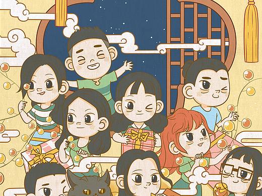 公司一周年纪念插画海报及周边