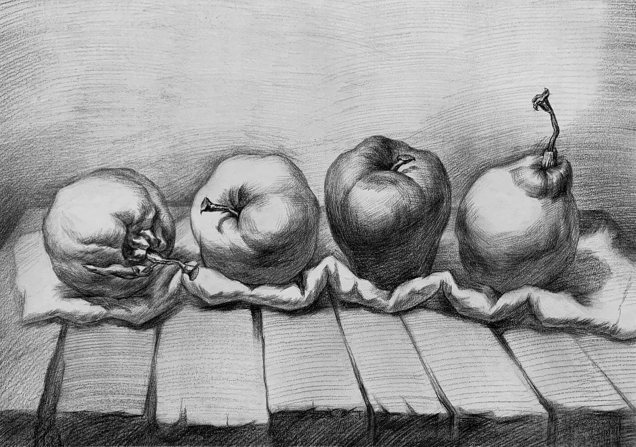 原创作品纯艺术绘画龙真龙真素描素材2z09065812龙真龙真小公主和兔子