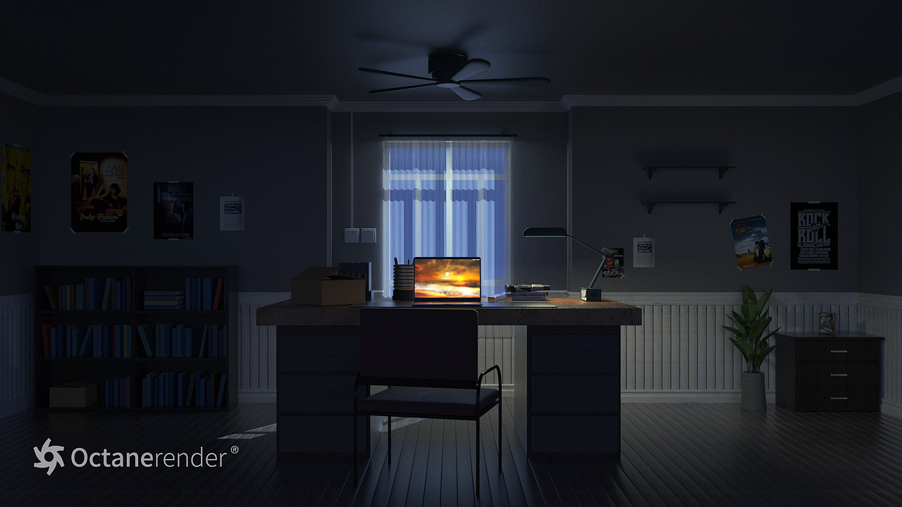 C4D室內(nèi)場(chǎng)景建模渲染練習(xí)（圖ZMjcwNTI5NjY0） - 建筑/空間 - 站酷設(shè)計(jì)師本吾原創(chuàng)素材 - 站酷ZCOOL