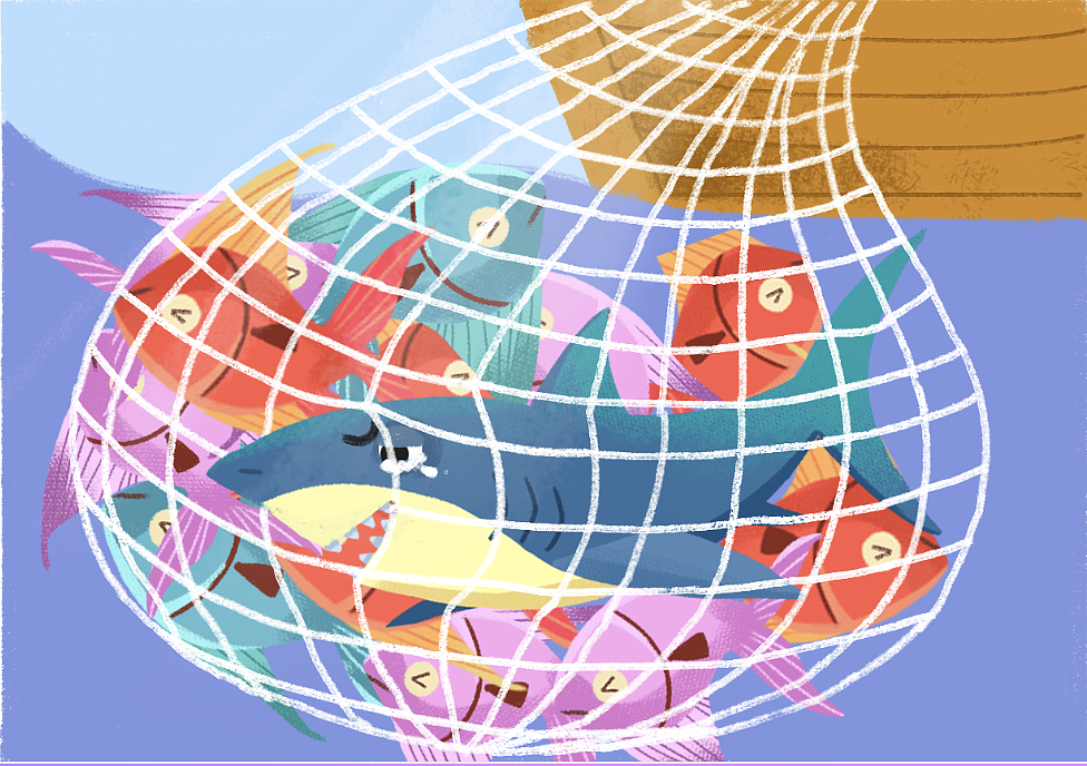 儿童插画绘本故事《大鱼和小鱼》