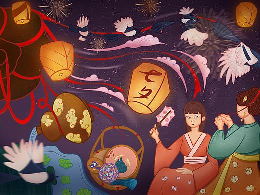 七夕乞巧呀（个人主页-ZNTQ4MDI5MzI=） - 商业插画 - 站酷设计师筱贝yang原创素材 - 站酷ZCOOL