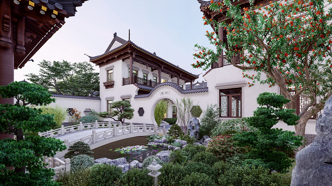 lumion10唯美中式庭院景观动画表现