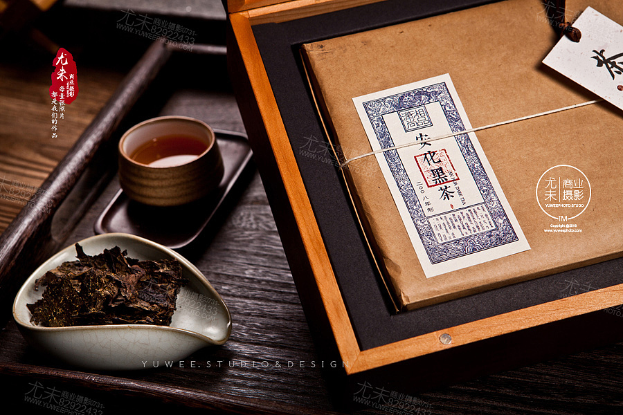 黑茶绿茶叶拍照,湖南茶叶产品摄影,安化黑茶图片拍摄