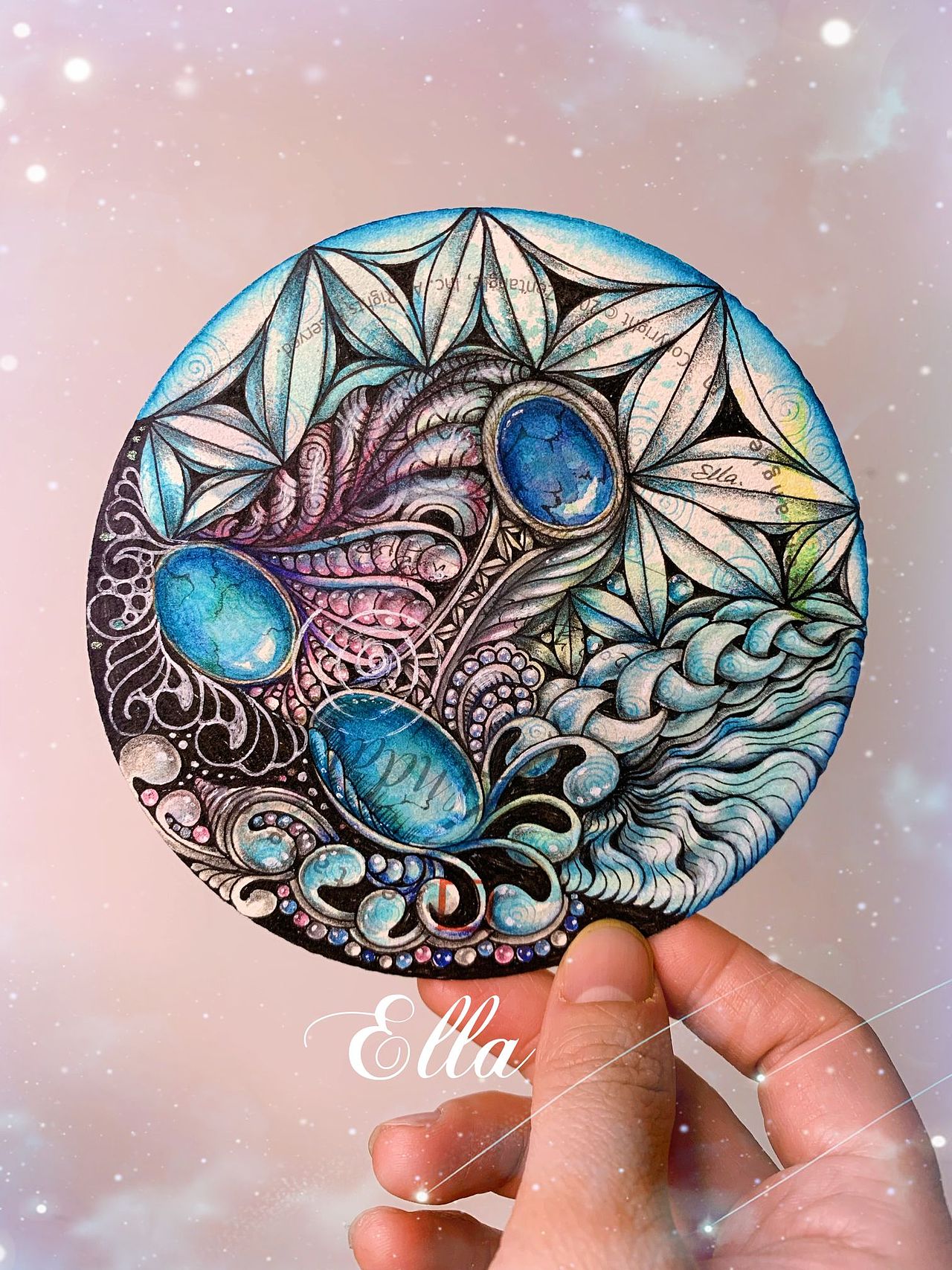 绿松石～染卡宝石禅陀罗05（图ZMzI4OTI4OTg4） - 其他 - 站酷设计师Ella禅绕花园原创素材 - 站酷ZCOOL