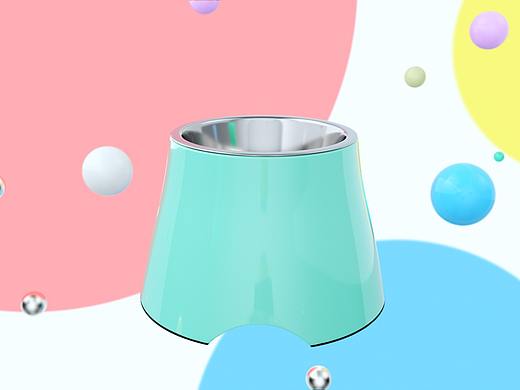 C4D三维动画结合实拍狗狗不锈钢碗电商产品动画