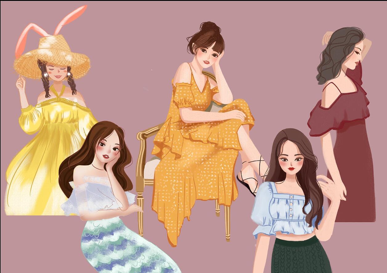 马卡龙色系女孩合集