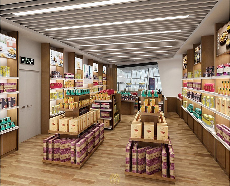 北京机场特产便利店设计,高档店铺设计,饼干特产店装修设计#便利店