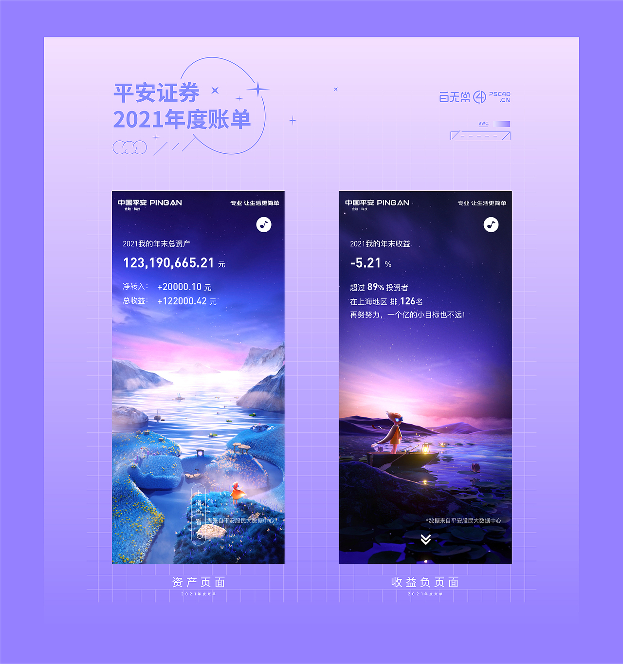 平安证券年度账单设计（图ZMjg0NjM0NDY0） - 其他三维 - 站酷设计师白无常C4D原创素材 - 站酷ZCOOL