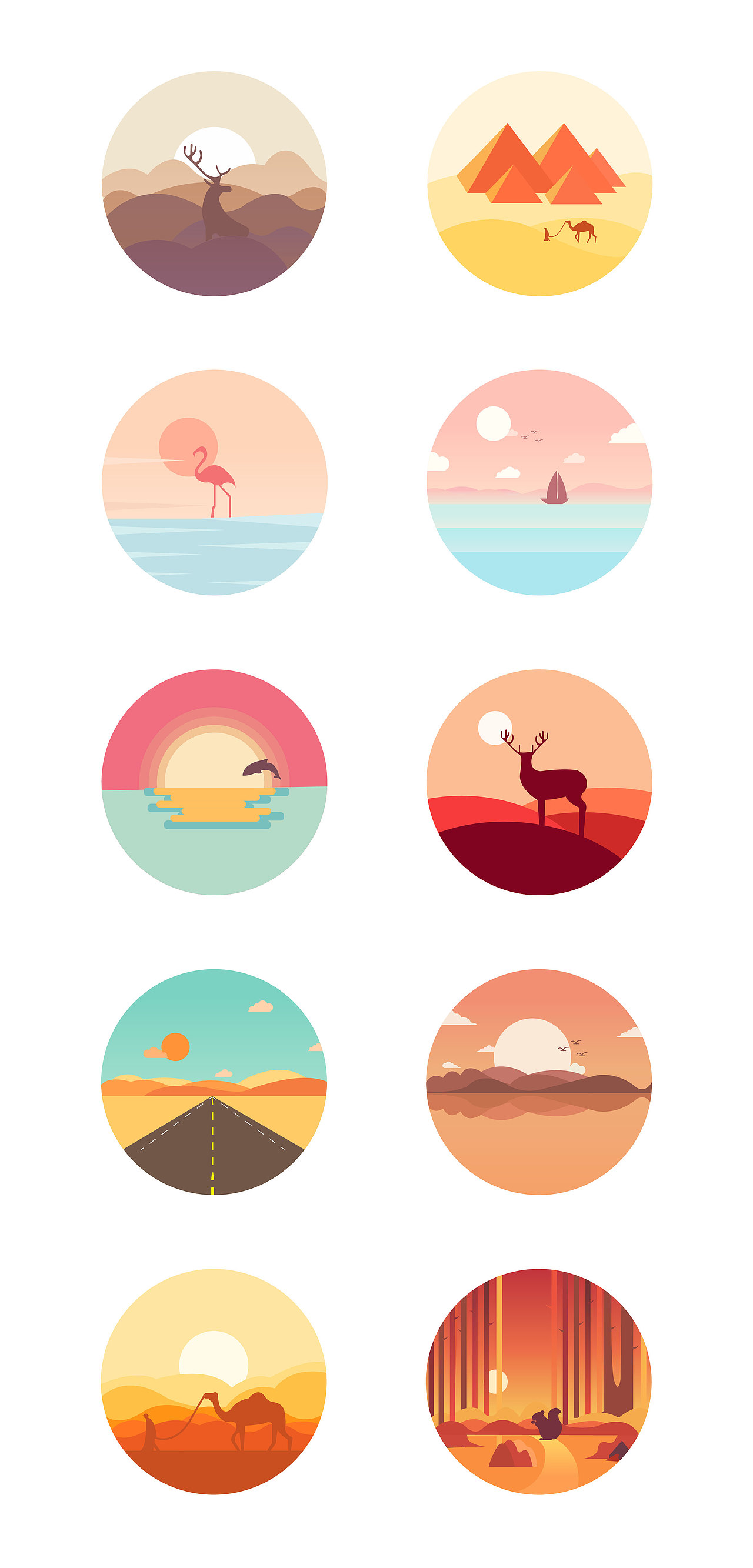 圆形图插画临摹练习