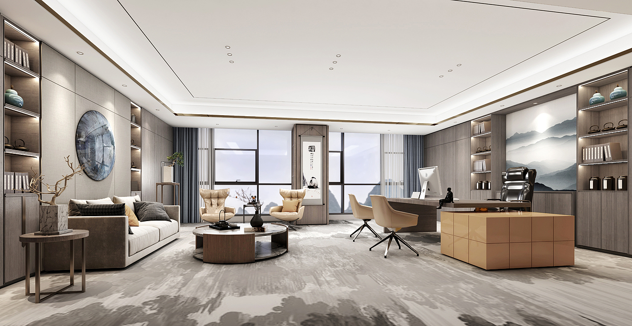 壹创设计 |双德国际商场办公室：现代之形，东方臻境（图ZMjg0NzAwOTky） - 商业空间设计 - 站酷设计师壹创设计A原创素材 - 站酷ZCOOL