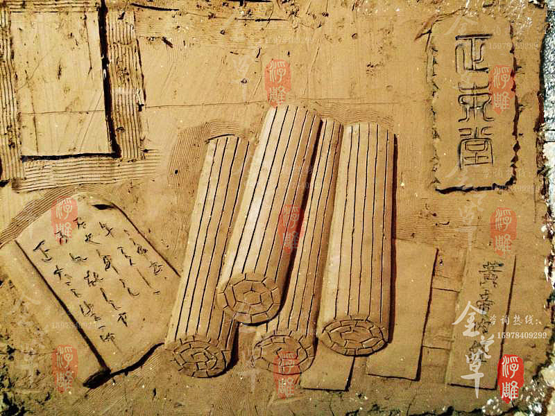 【案例】:中医馆浮雕背景墙(岐黄论道图)