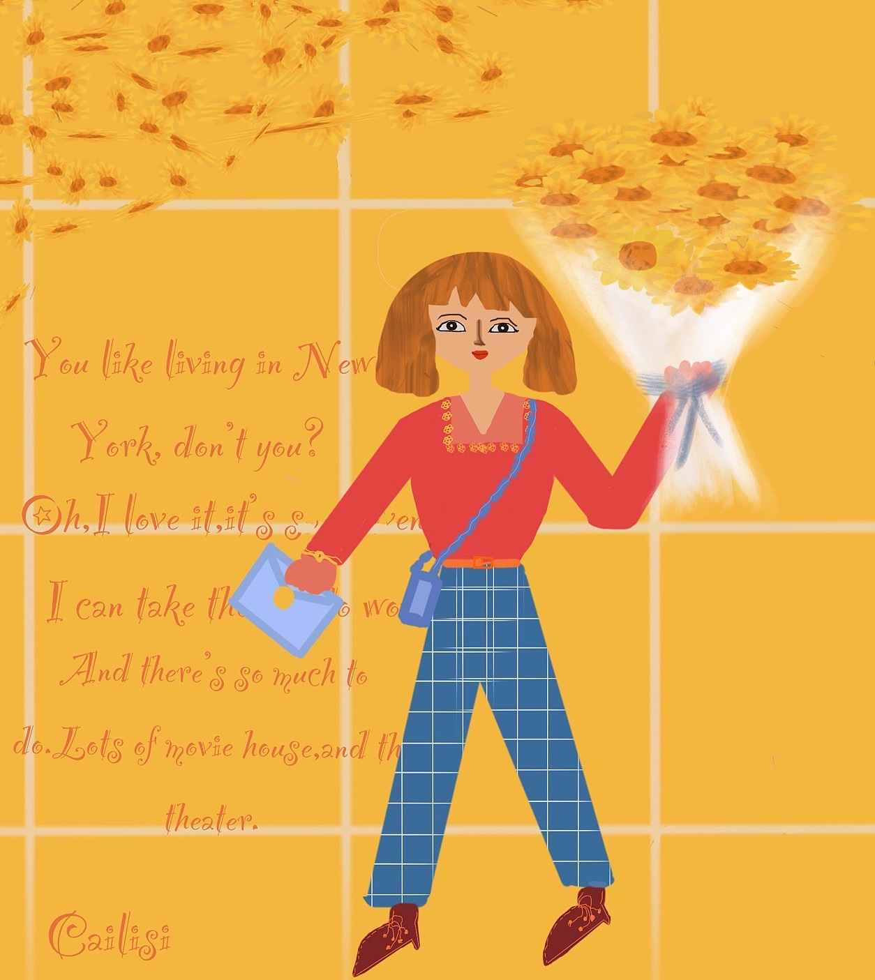 插画 送花 想要多少向日葵画多少（图ZMjM5MDExMDI4） - 创作习作 - 站酷设计师Z33181524原创素材 - 站酷ZCOOL