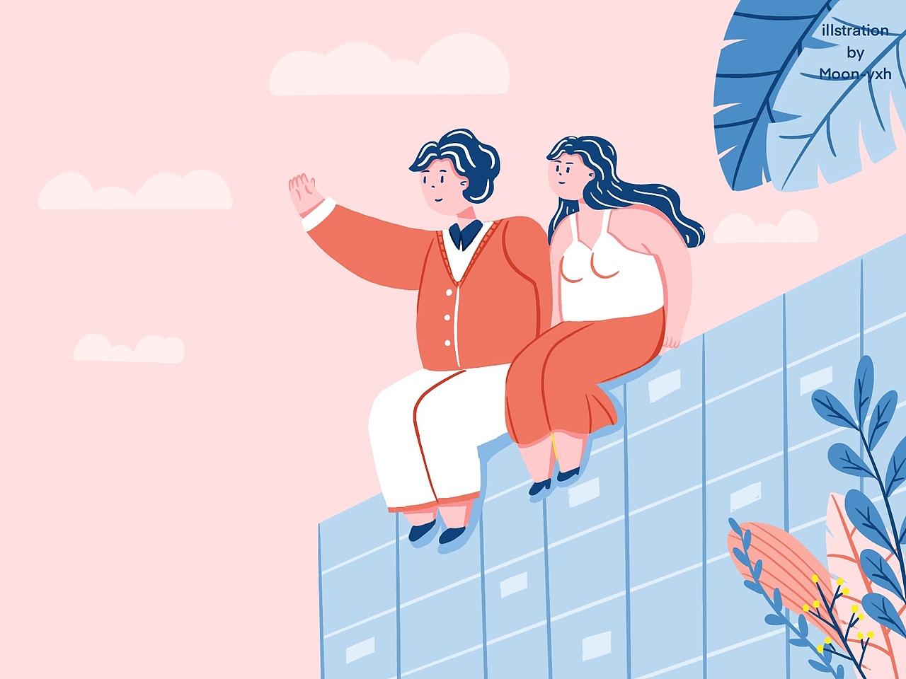 夏日主题扁平插画