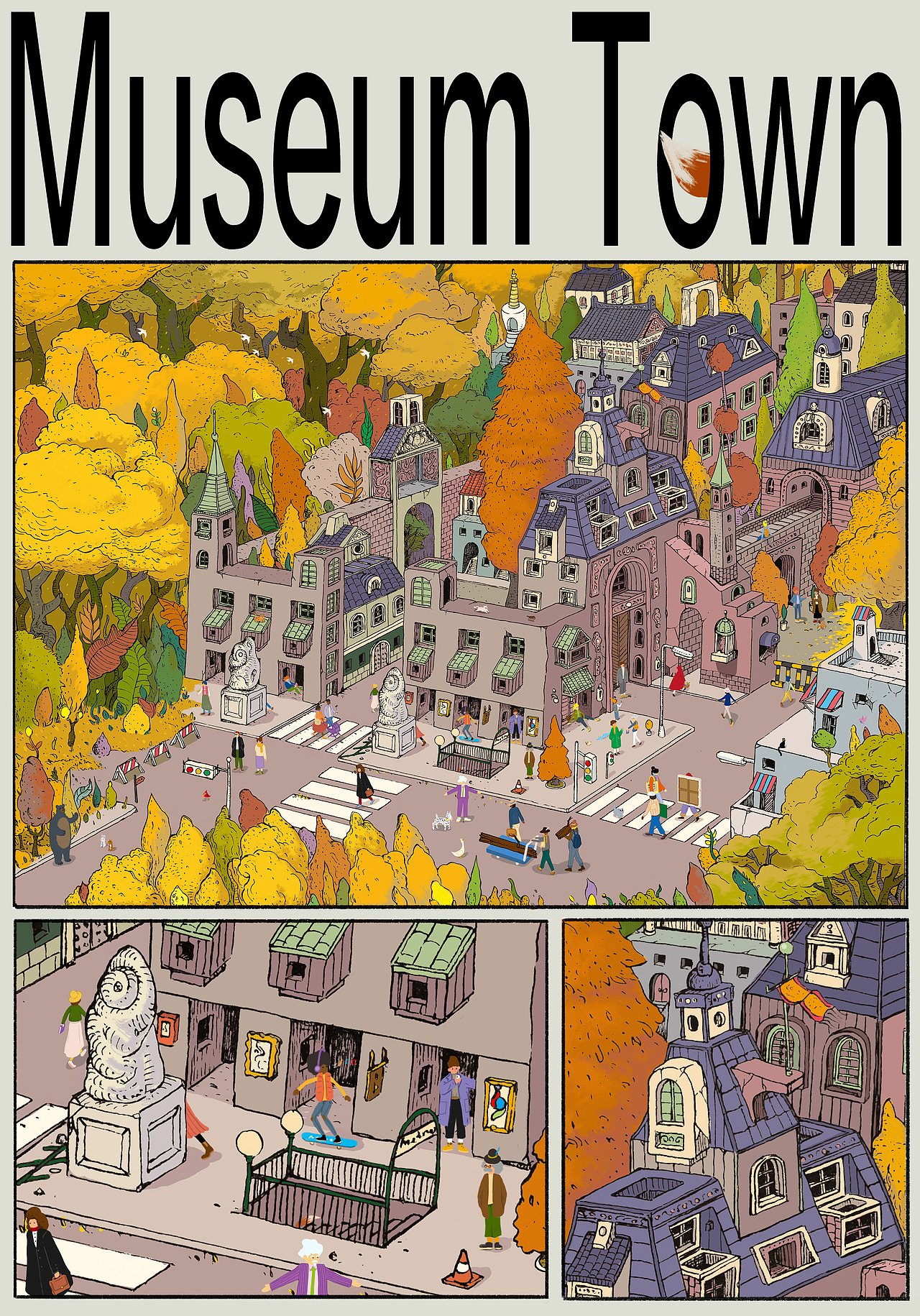 博物馆镇&Museum Town（图ZMjM4MDg2NjIw） - 商业插画 - 站酷设计师塔手TASOO原创素材 - 站酷ZCOOL