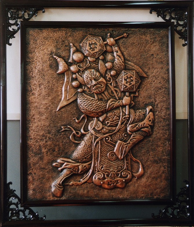 锻铜浮雕叱咤风云