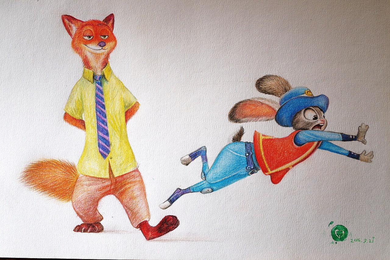 彩色铅笔 疯狂动物城