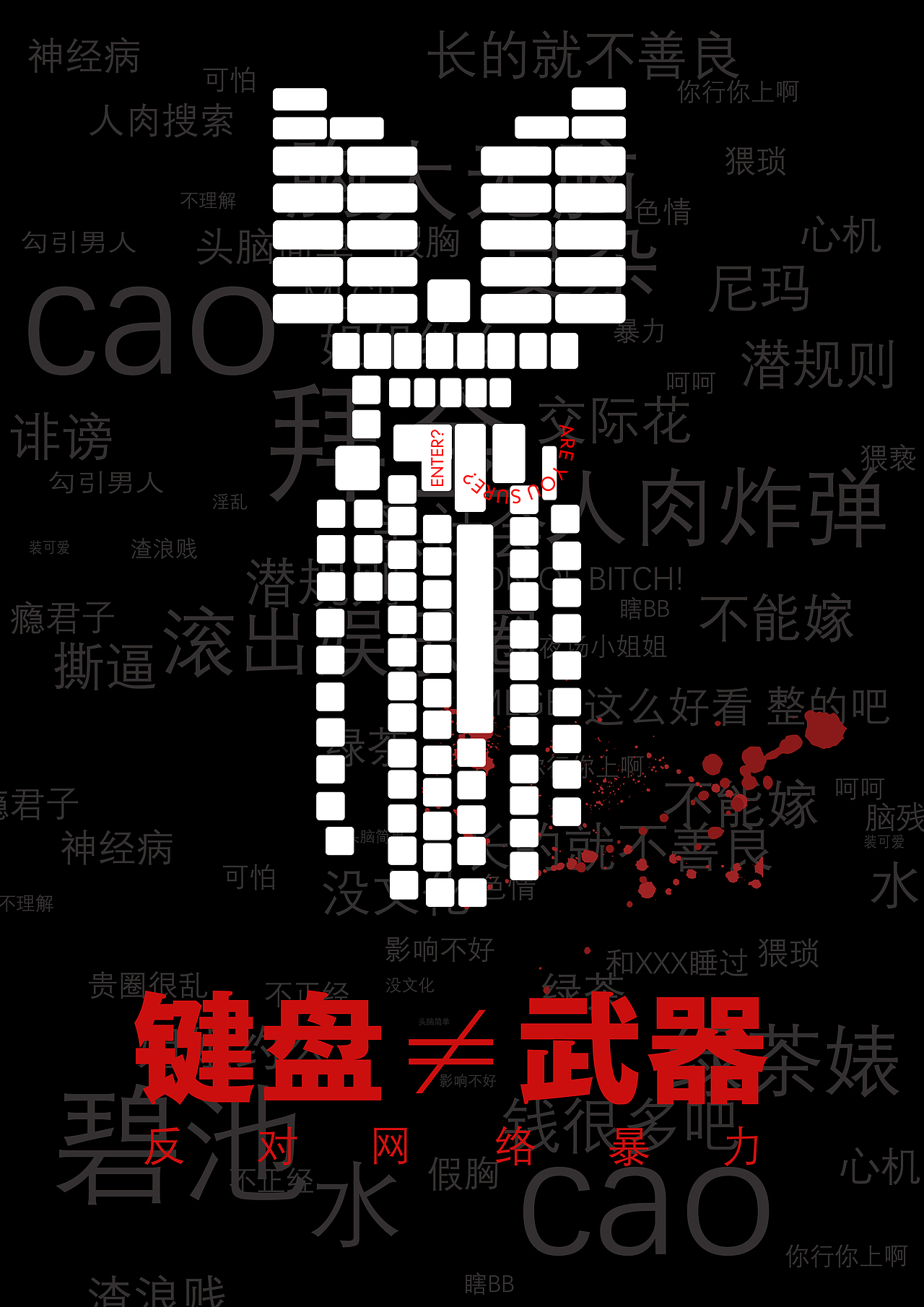 网络暴力（图ZOTgyNzQwNDg=） - 海报 - 站酷设计师mxjwanan原创素材 - 站酷ZCOOL