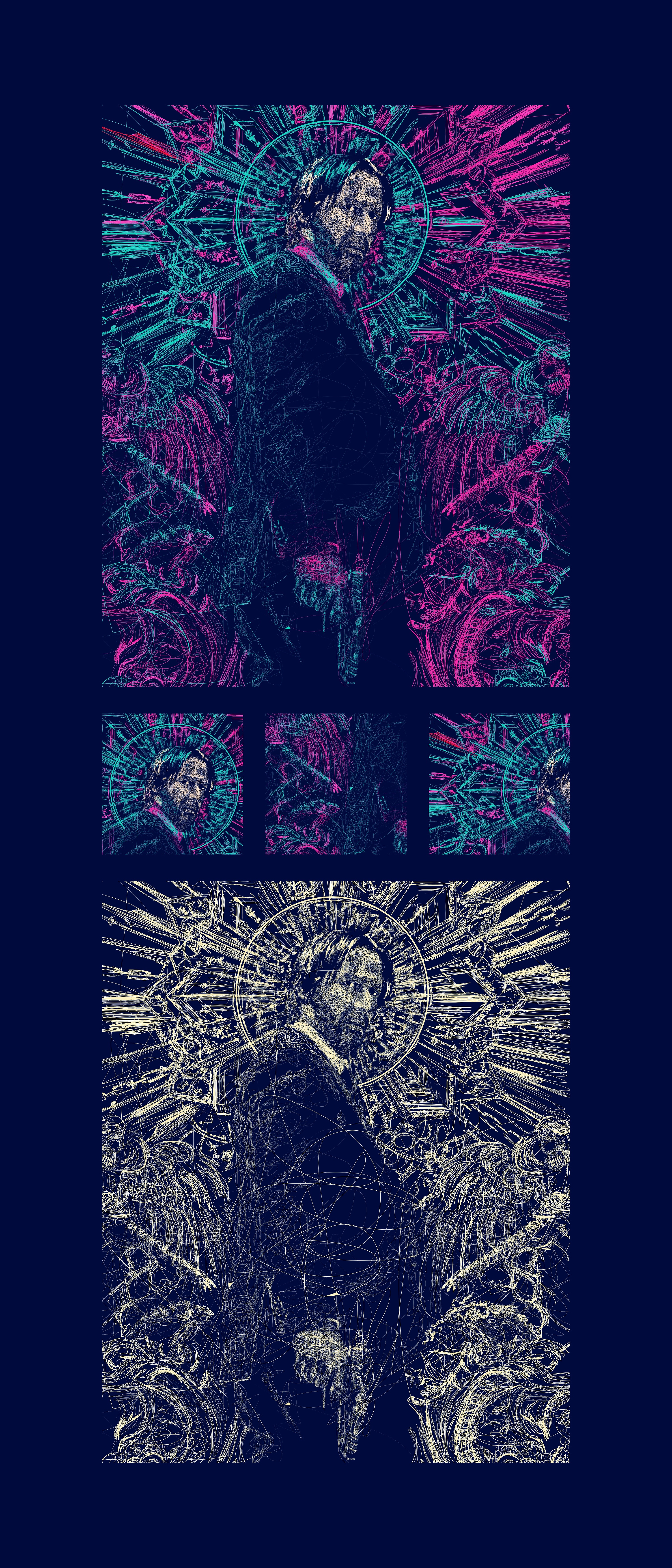 cdr飞线鼠绘矢量插画:《疾速追杀》john wick