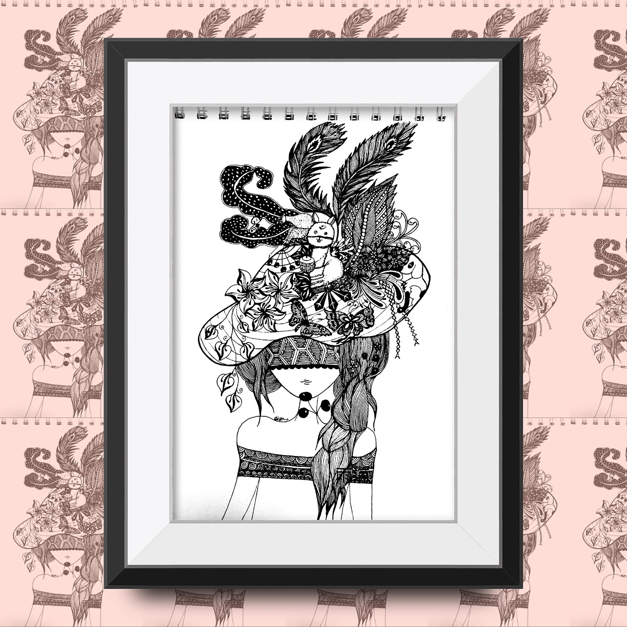 黑白条纹 插画 装饰画 线描 彩色 点线面（图ZMTQwMjg3MDM2） - 创作习作 - 站酷设计师琉璃诺白原创素材 - 站酷ZCOOL