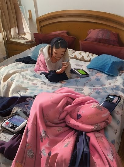 玩手机的少女（图ZMzQxMzU4NDI4） - 艺术插画 - 站酷设计师Z243997033原创素材 - 站酷ZCOOL