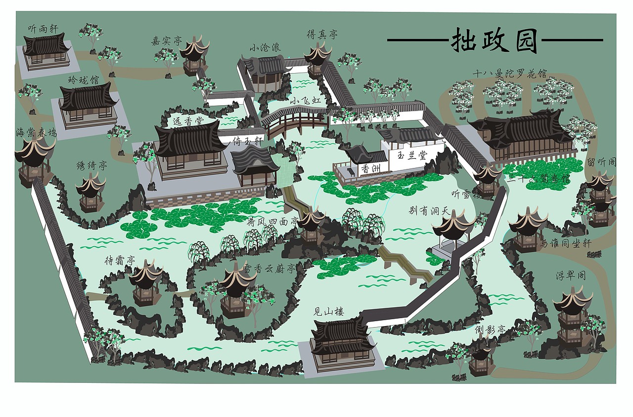 苏州园林-拙政园（图ZMTY4MTUwMjA0） - 创作习作 - 站酷设计师文武姐原创素材 - 站酷ZCOOL