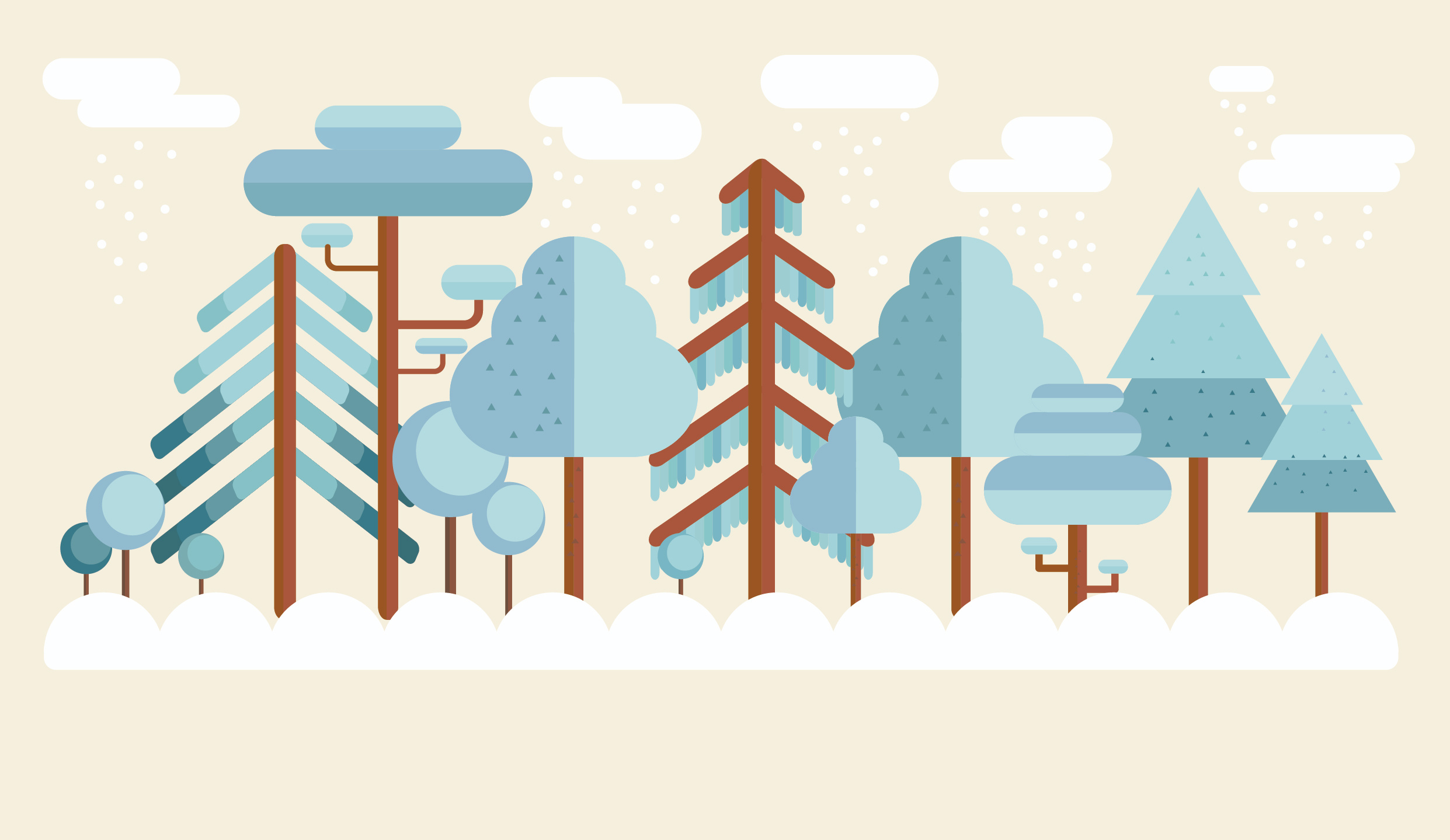 矢量树林雪景|插画|插画习作|hxxgwxxj - 原创作品 - 站酷 (zcool)