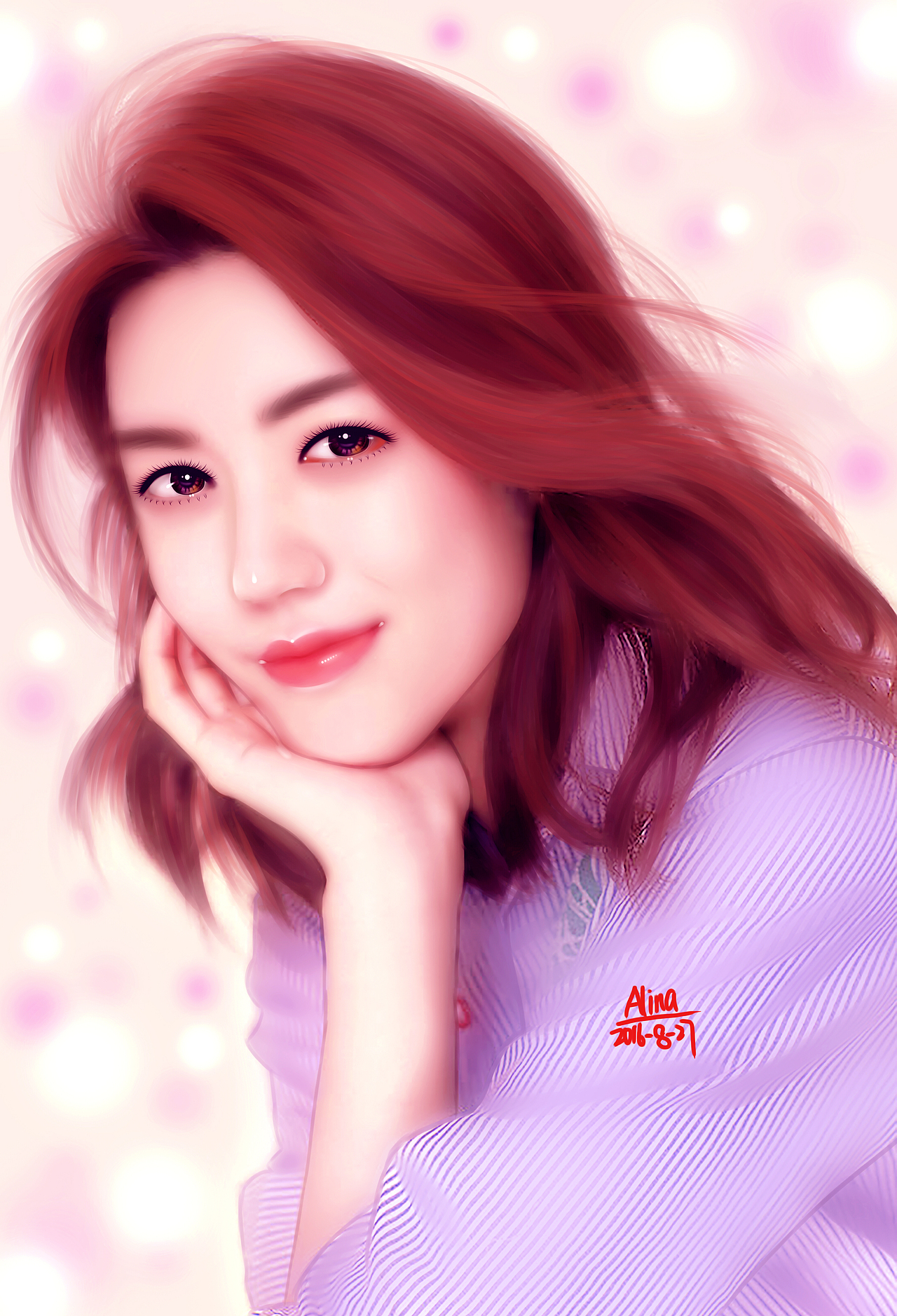 真人转手绘(15)气质美女