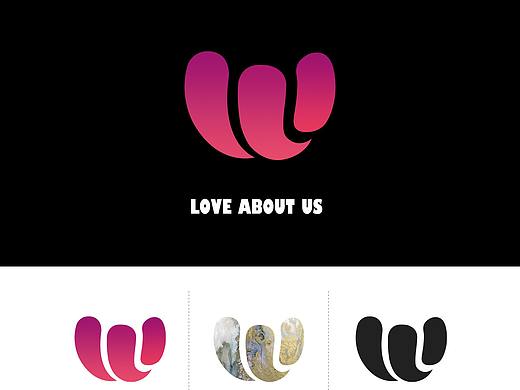 一套为爱情设计的LOGO 爱心和首字母W的结合
