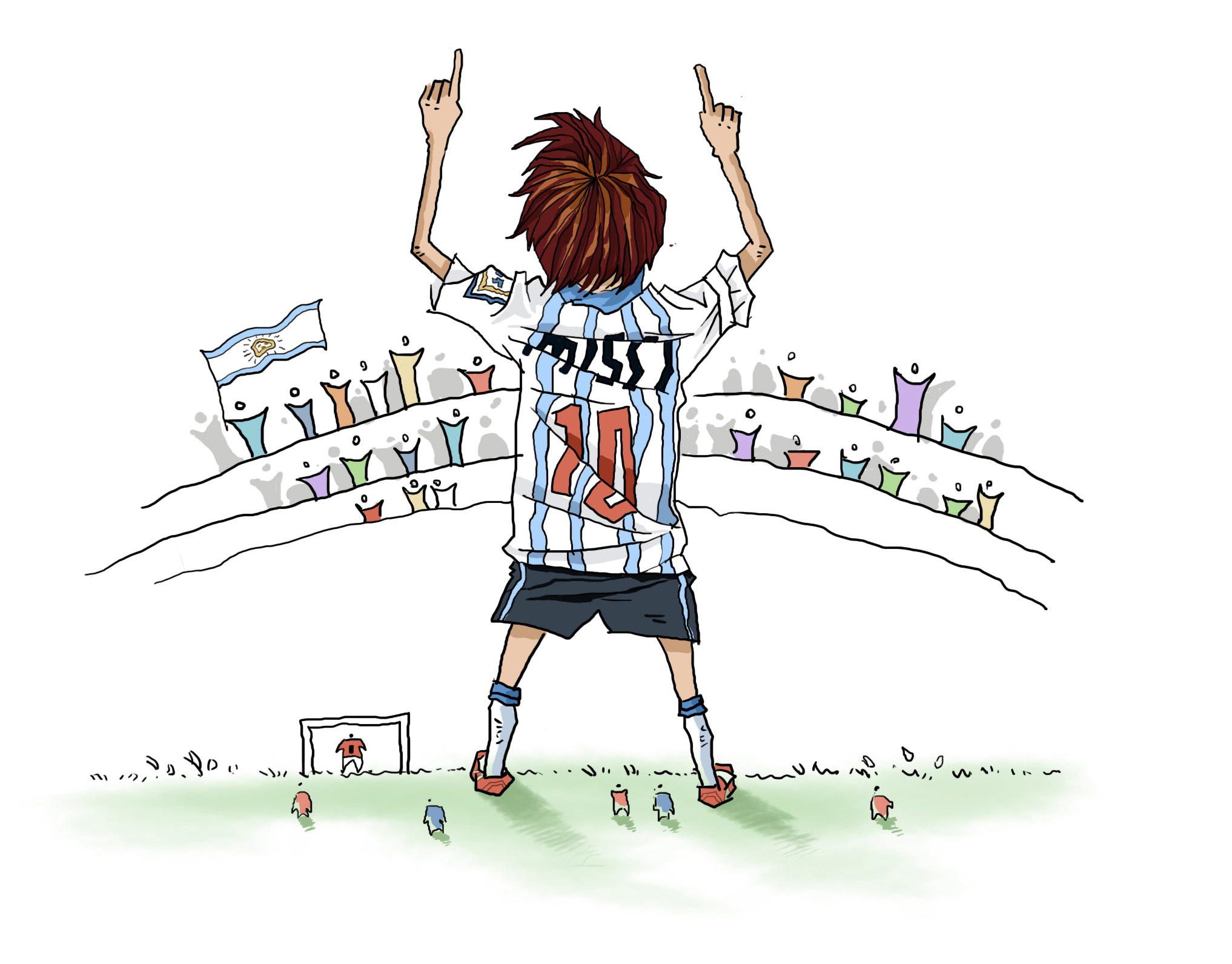 足球少年手绘漫画图片图片
