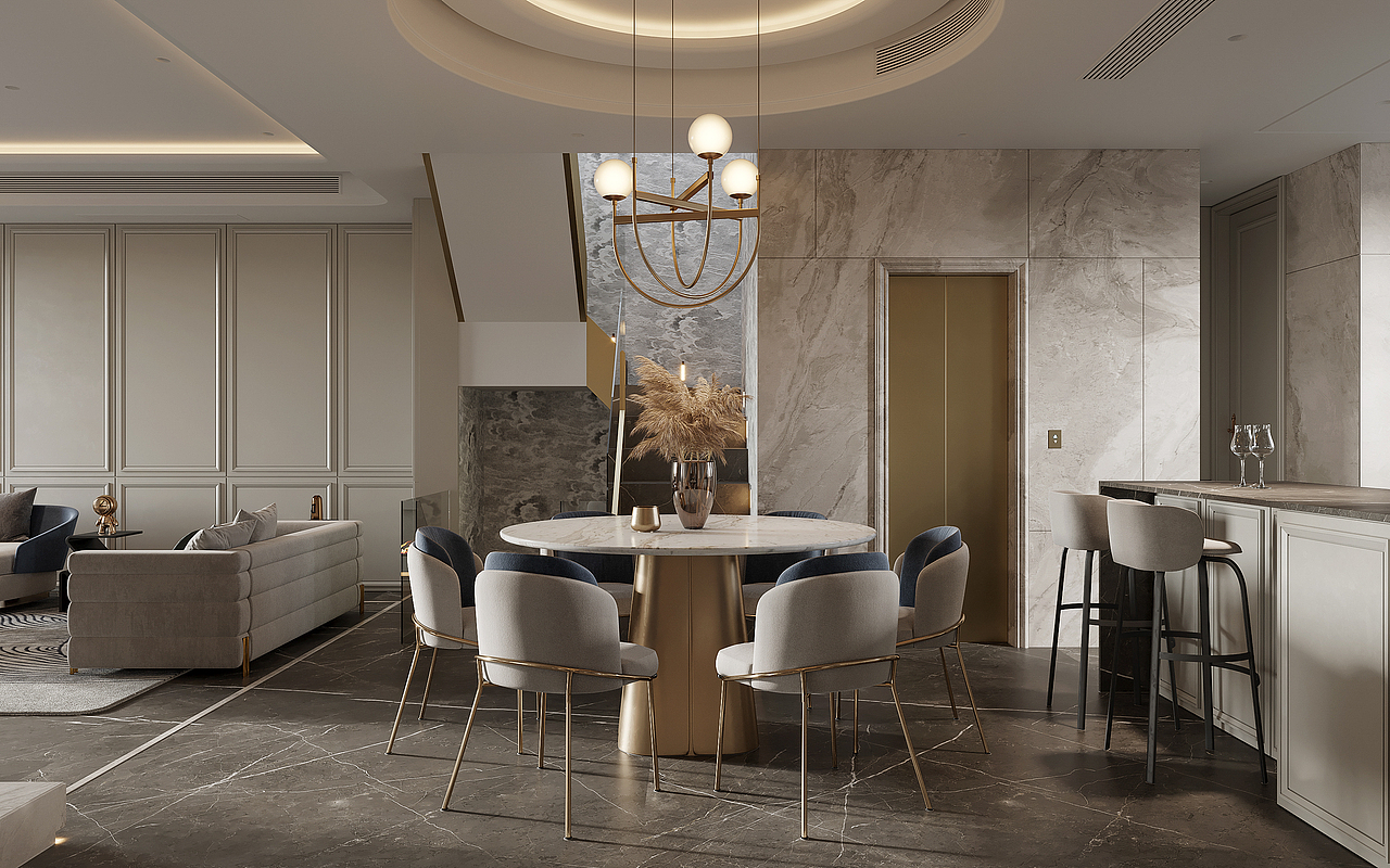 现代混搭风格效果图表现