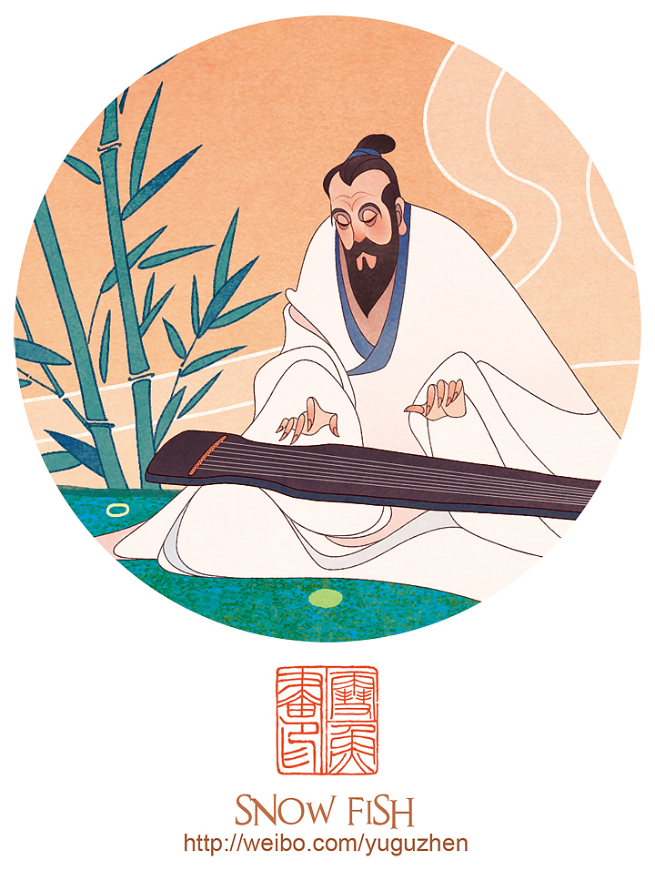 竹林七贤（图ZMjQ0OTc3MDgw） - 商业插画 - 站酷设计师雪鱼原创素材 - 站酷ZCOOL